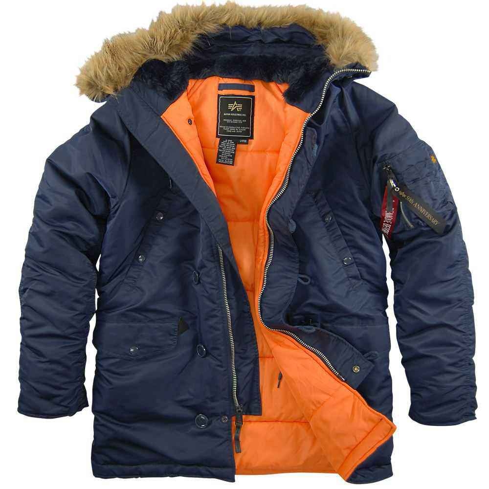 Куртка аляска Alpha Industries N-3B Slim Fit Replica Blue/Orange