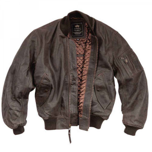 Куртка кожаная летная ALPHA MA-1 Brown