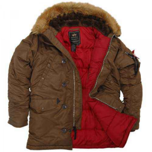 Куртка аляска Alpha Industries N-3B Slim Fit Brown/Red