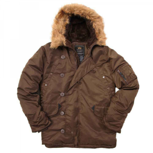 Куртка аляска Alpha Industries N-3B Parka Chocolate зимняя