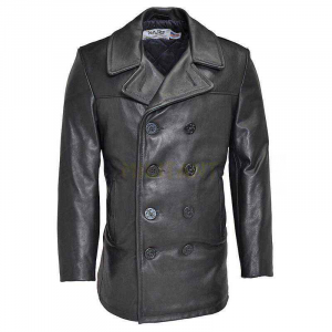 Бушлат кожаный SCHOTT Leather Naval Pea Coat 140 Long Size