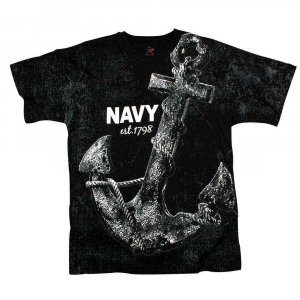 Футболка Rothco Vintage "Navy Anchor" T-Shirt Black