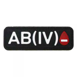 Патч ПВХ "Группа крови" AB(IV)Rh- Black Velcro (25х90мм)