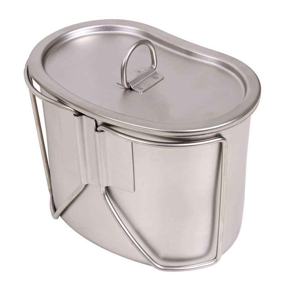 Набор котелок с крышкой Rothco Stainless Steel Canteen Cup and Cover Set