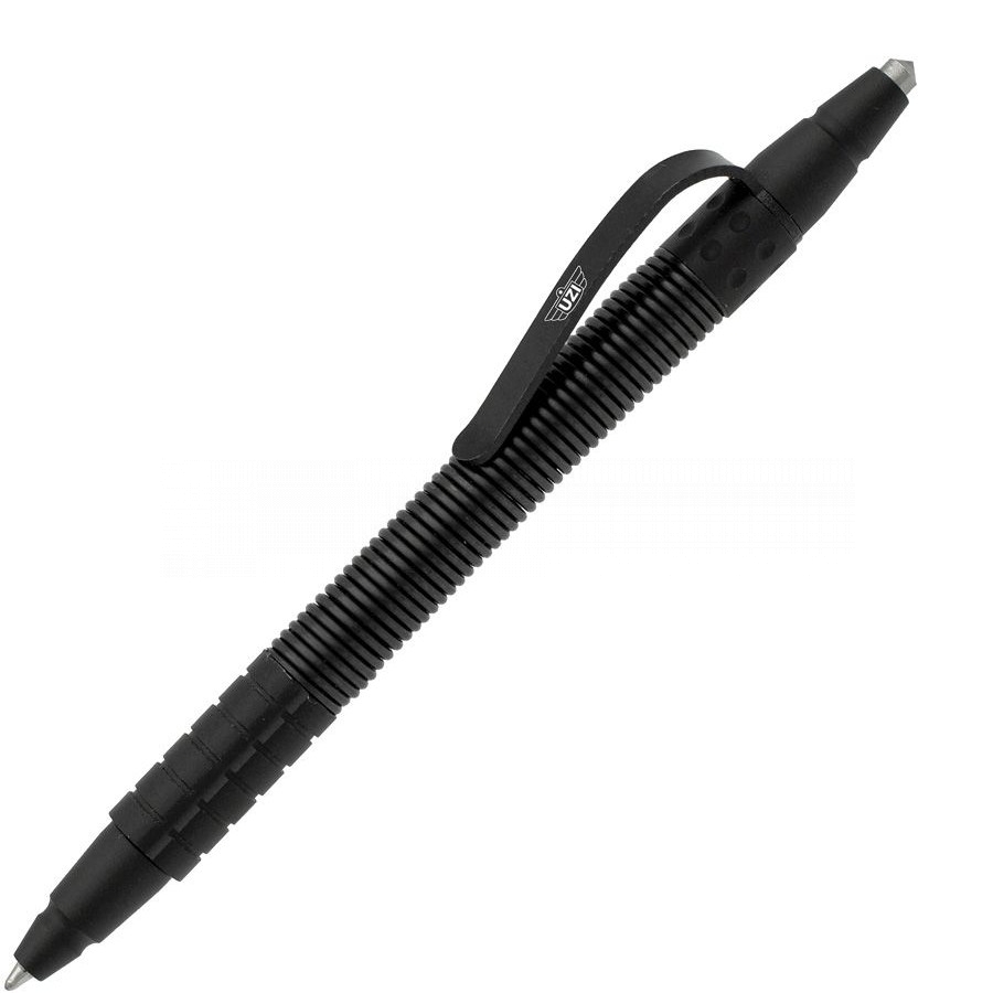 Ручка тактическая UZI Tactical Pen Spring Glassbreaker w/clip #14 Black