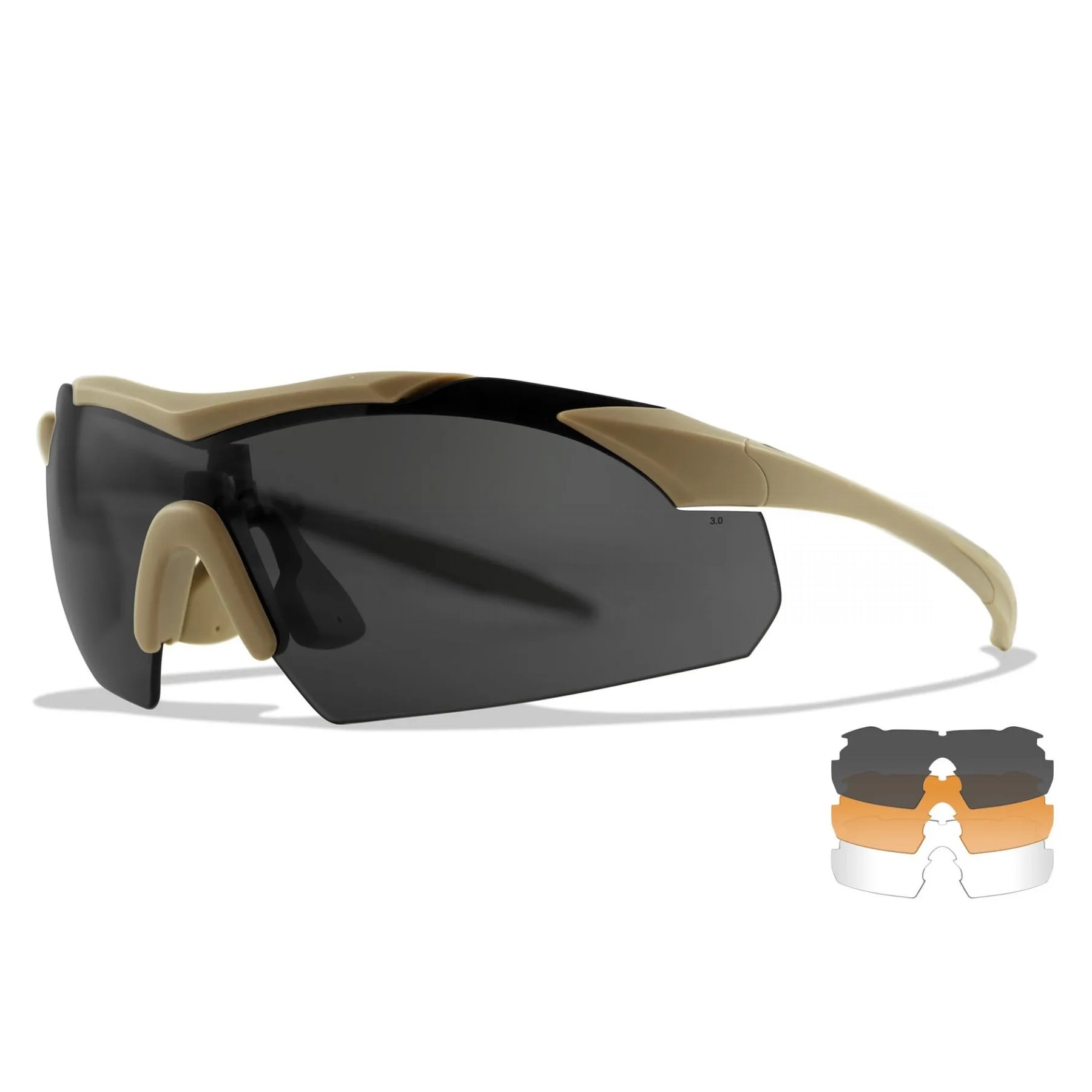 Баллистические очки Wiley-X VAPOR 2.5mm 3512 - 3LS Tan Frame