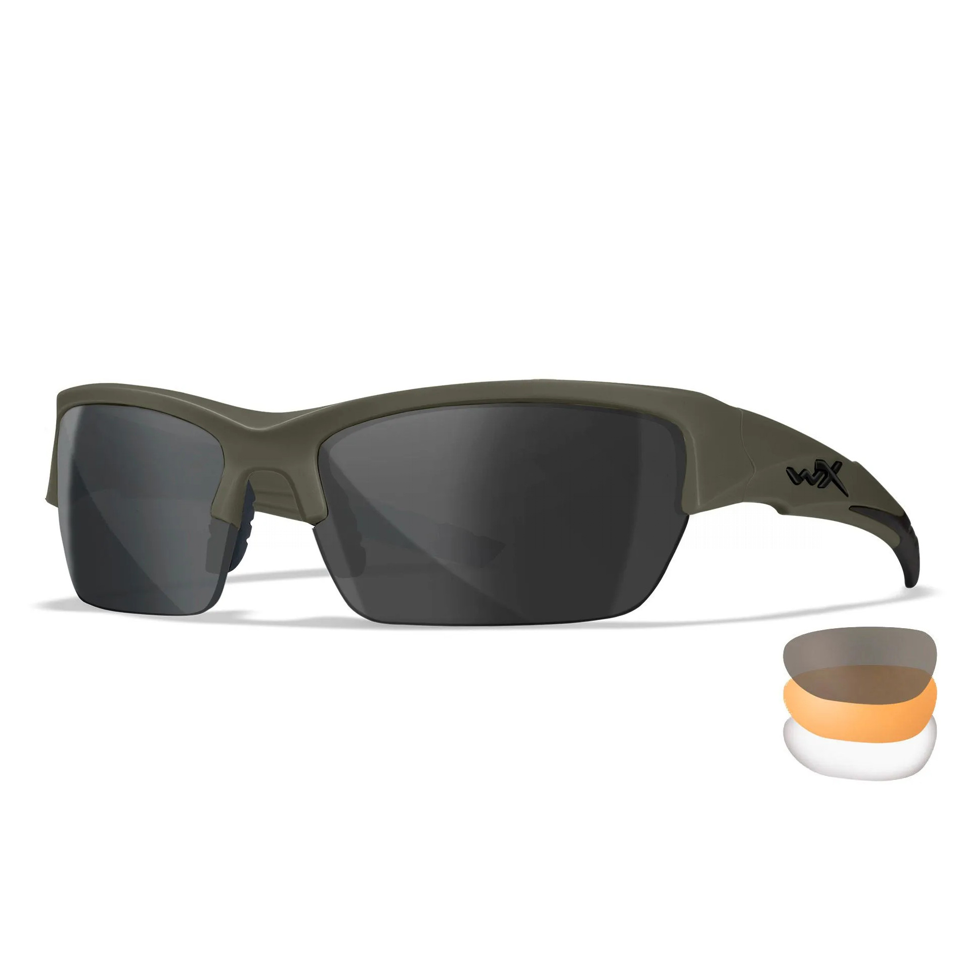 Баллистические очки Wiley-X VALOR 2.5mm Grey/Clear/Light Rust Lens OD Green Frame - CHVAL06G