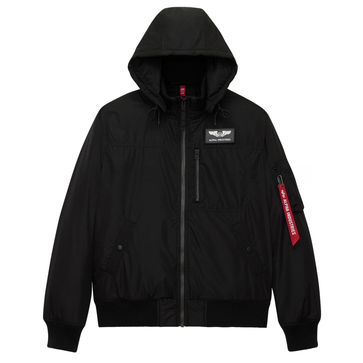 Куртка бомбер Alpha Industries Hooded Rib Flight Jacket Black