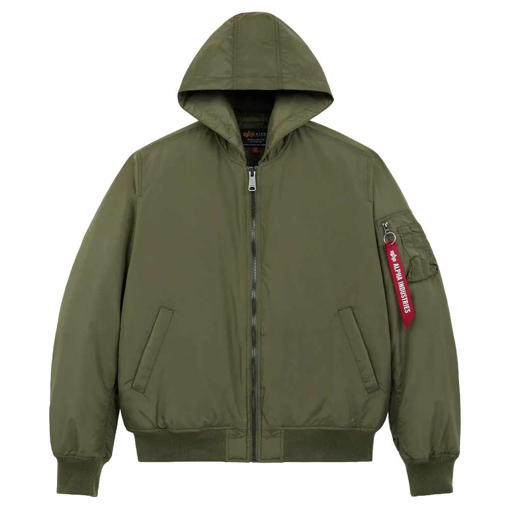 Куртка бомбер Alpha Industries MA-1 Hooded Oxford Flight Jacket Green