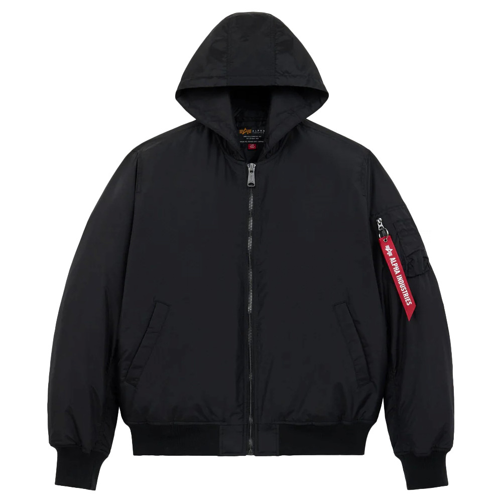 Куртка бомбер Alpha Industries MA-1 Hooded Oxford Flight Jacket Black