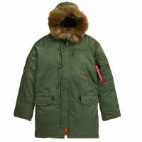 Куртка аляска Alpha Industries N-3B Slim Fit Sage/Orange