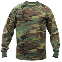 Футболка с рукавом Rothco Long Sleeve Camo T-Shirt Woodland